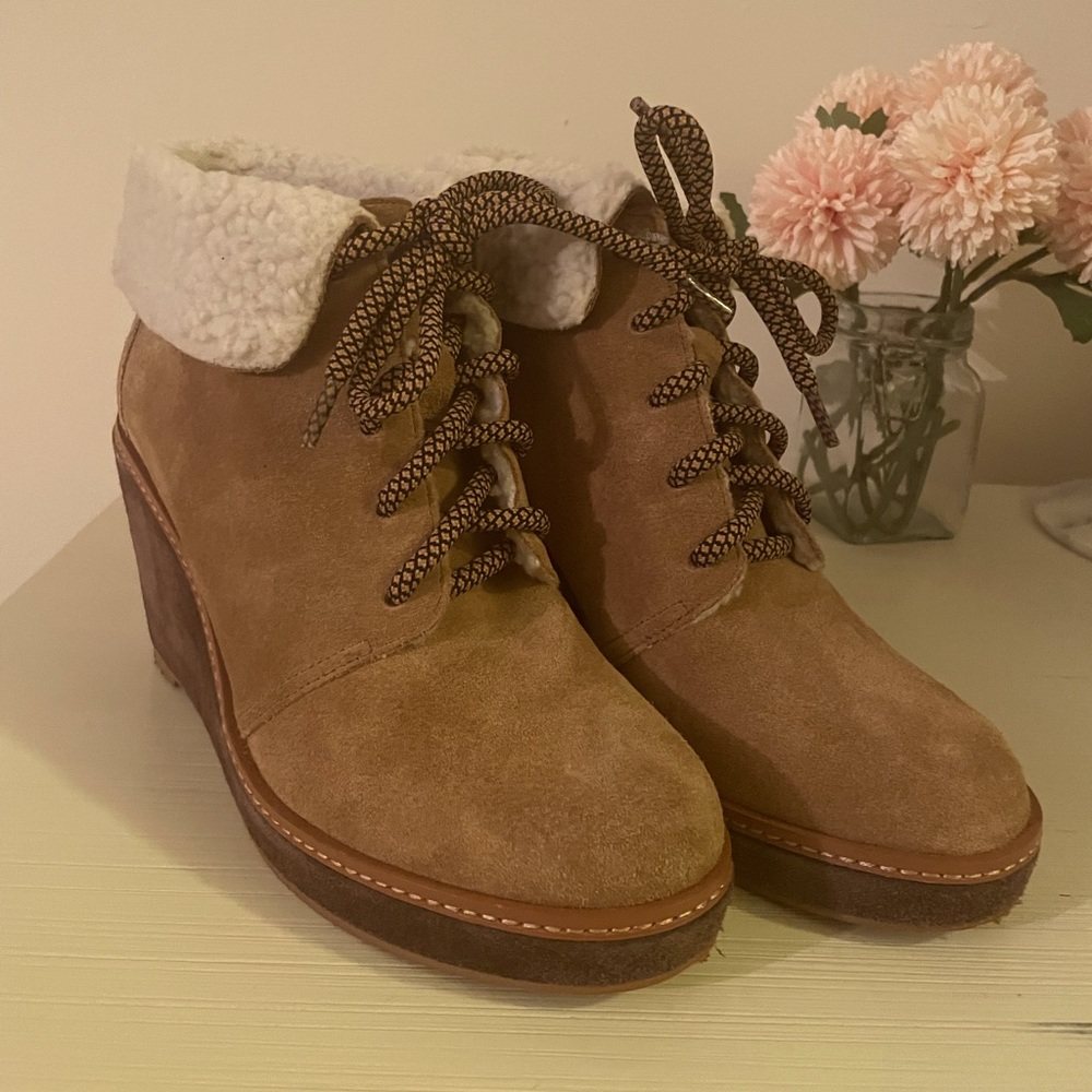 Caslon Henry Leather Wedge Bootie Women’s 6.5